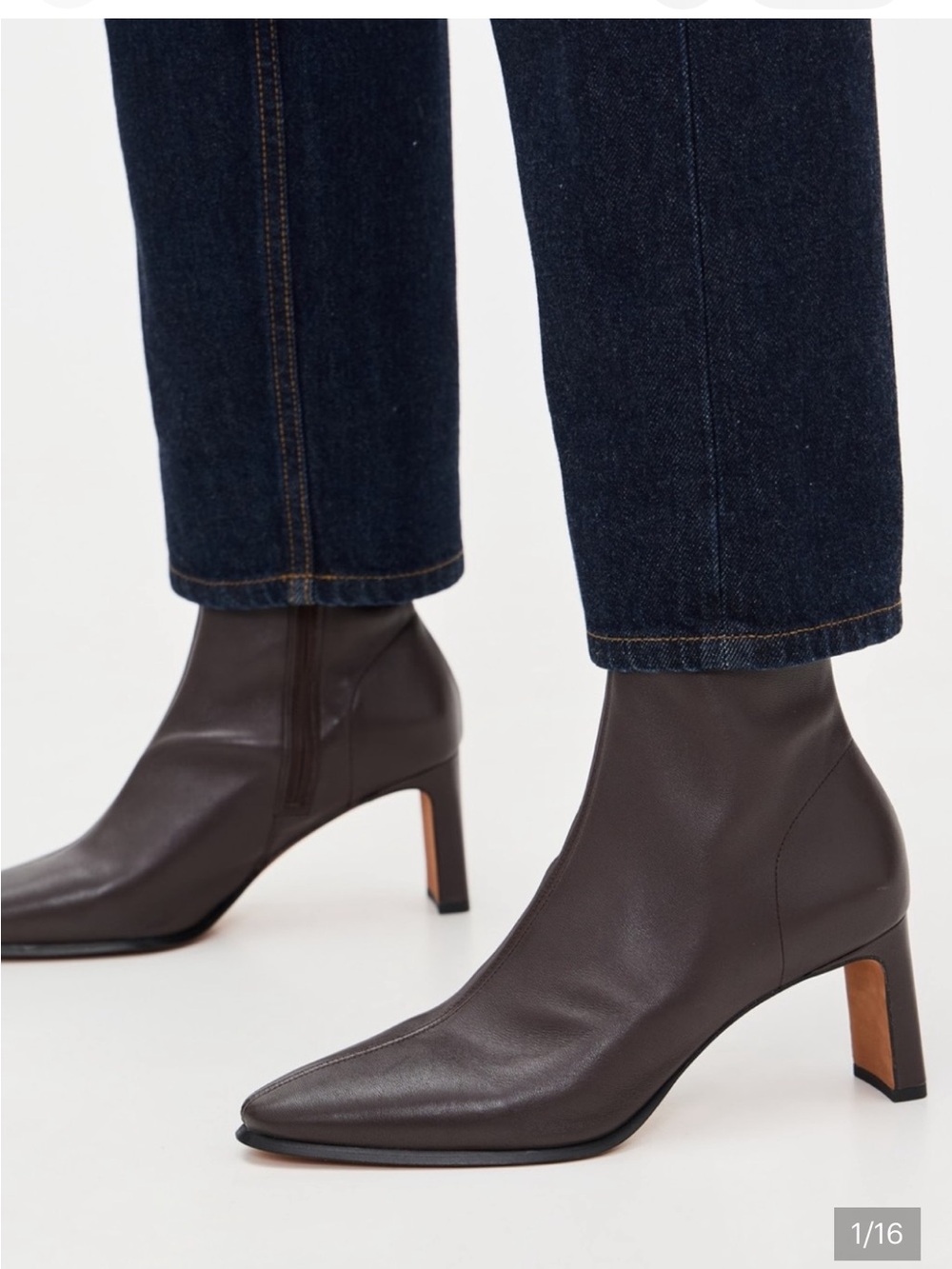 Vince Brock Black Pointed Toe Leather Ankle Boots - Picture 7 of 13